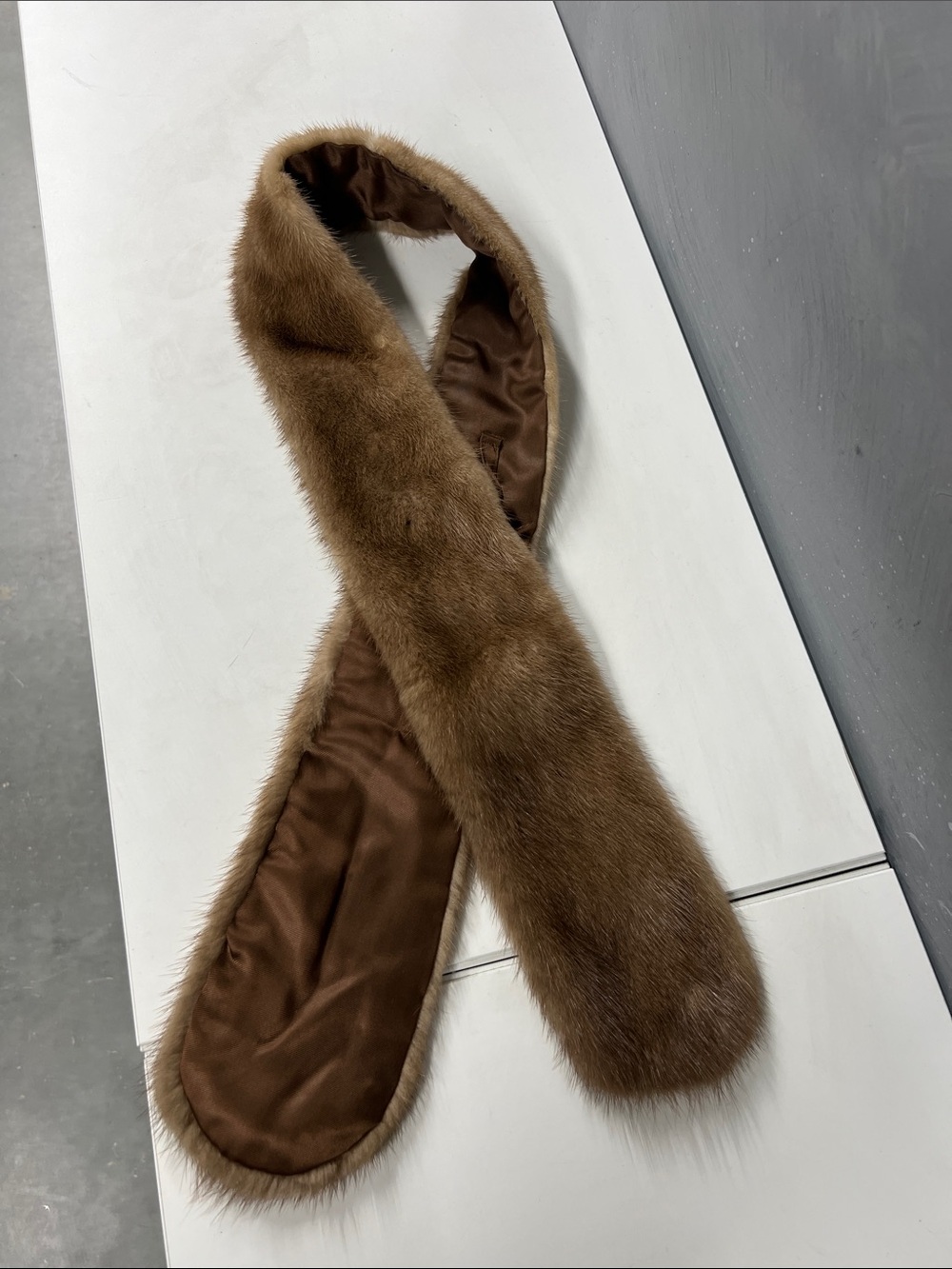 Brown Vintage Fur Scarf